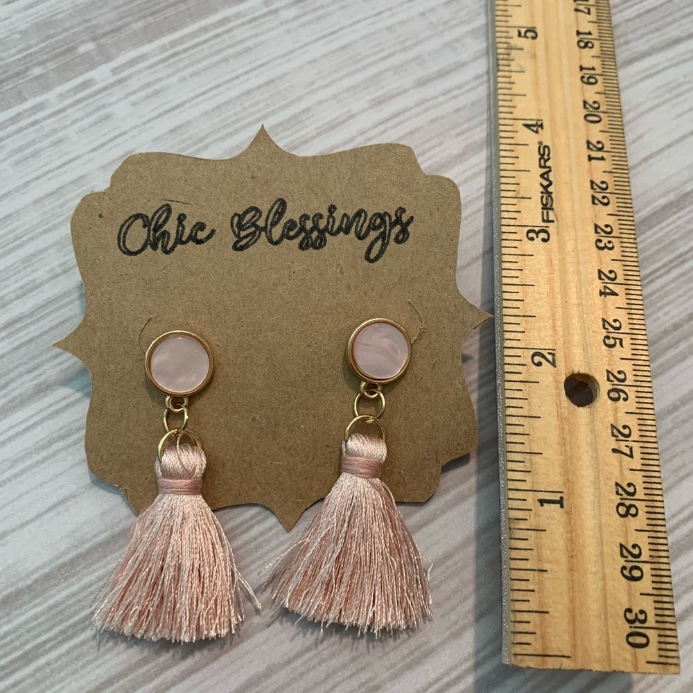 Handcrafted soft pink earrings
